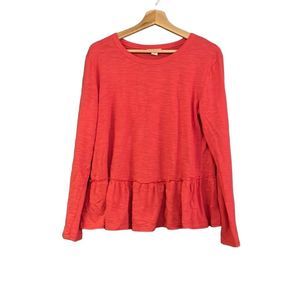 VGUC Caslon Long sleeve Peplum style top Size M